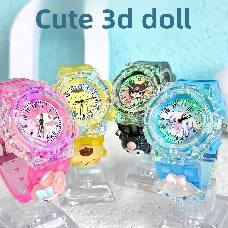 Kawaii Tech Accessories - Relógio com estampa de cachorro fofo,